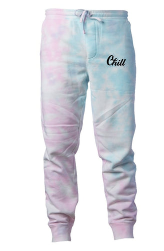 Chill Cotton Candy Tie Dye Pants Black Embroidery
