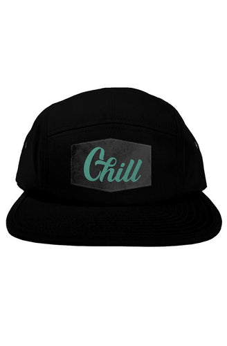 Teal Chill Black 5 Panel Hat