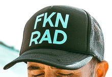 Load image into Gallery viewer, Teal FKN RAD Trucker Hat
