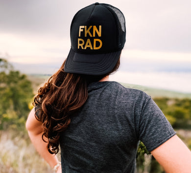Gold FKN RAD Trucker Hat