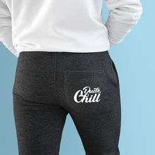 Load image into Gallery viewer, Dude Chill - White Letters - Premium Fleece Joggers
