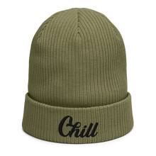 Load image into Gallery viewer, Chill Olive Green Organic Ribbed Beanie
