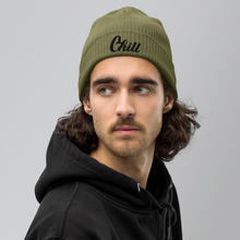 Load image into Gallery viewer, Chill Olive Green Organic Ribbed Beanie
