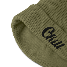 Load image into Gallery viewer, Chill Olive Green Organic Ribbed Beanie
