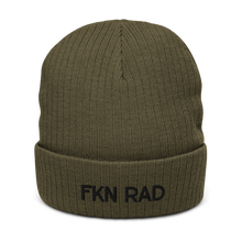 Load image into Gallery viewer, FKN RAD Olive Eco-Friendly Cuffed Beanie
