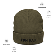 Load image into Gallery viewer, FKN RAD Olive Eco-Friendly Cuffed Beanie
