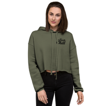 Load image into Gallery viewer, Dude, Chill Olive Green Crop Hoodie
